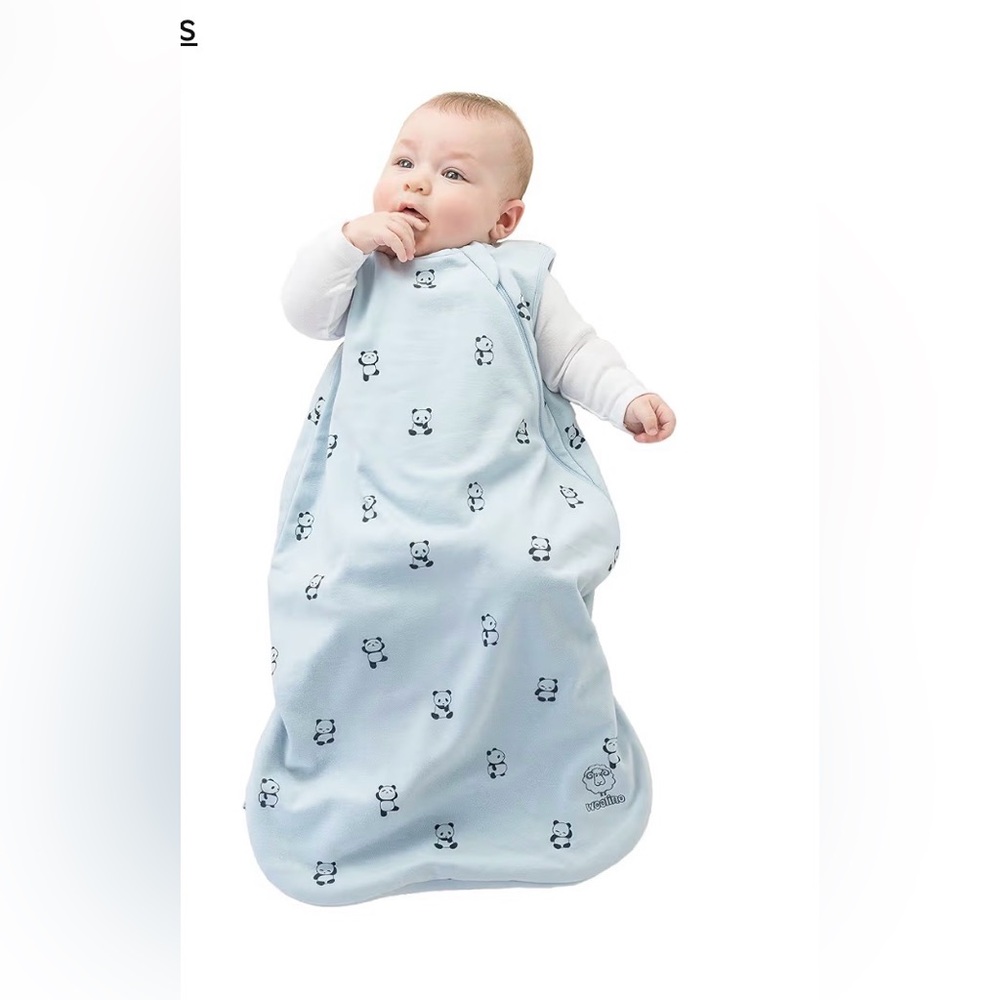 Woolino 4 Seasons Ultimate Baby Sleep Sack Merino OrgCott Panda Print,0-6 months